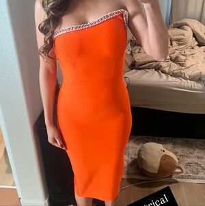 Orange Asymmetrical Dress